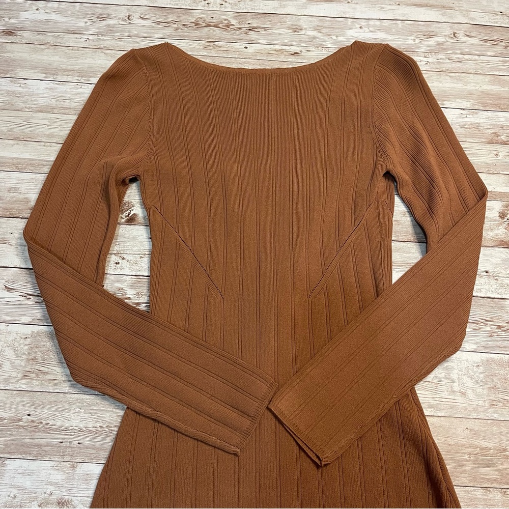 ASOS Long Sleeve Brown Lace Back Dress - Picture 5 of 5